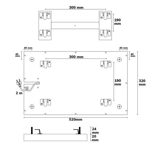 Infrarood paneel 145, 320x520mm, 160W
