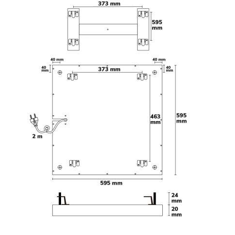 Infrarood paneel 300, 595x595mm, 320W