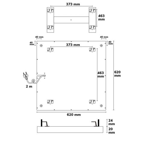 Infrarood paneel 320, 620x620mm, 345W