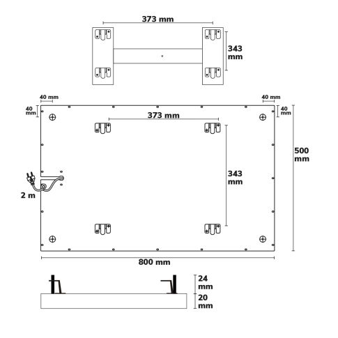 Infrarood paneel 350, 500x800mm, 370W