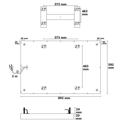 Infrarood paneel 460, 592x892mm, 480W - VerlichtWonen
