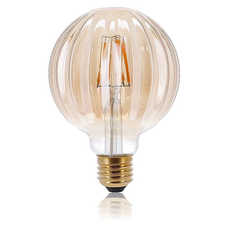 VerlichtWonen Amber E27 Fitting LED FILAMENT E27 GLOBE M DIMBAAR AMBER 5W