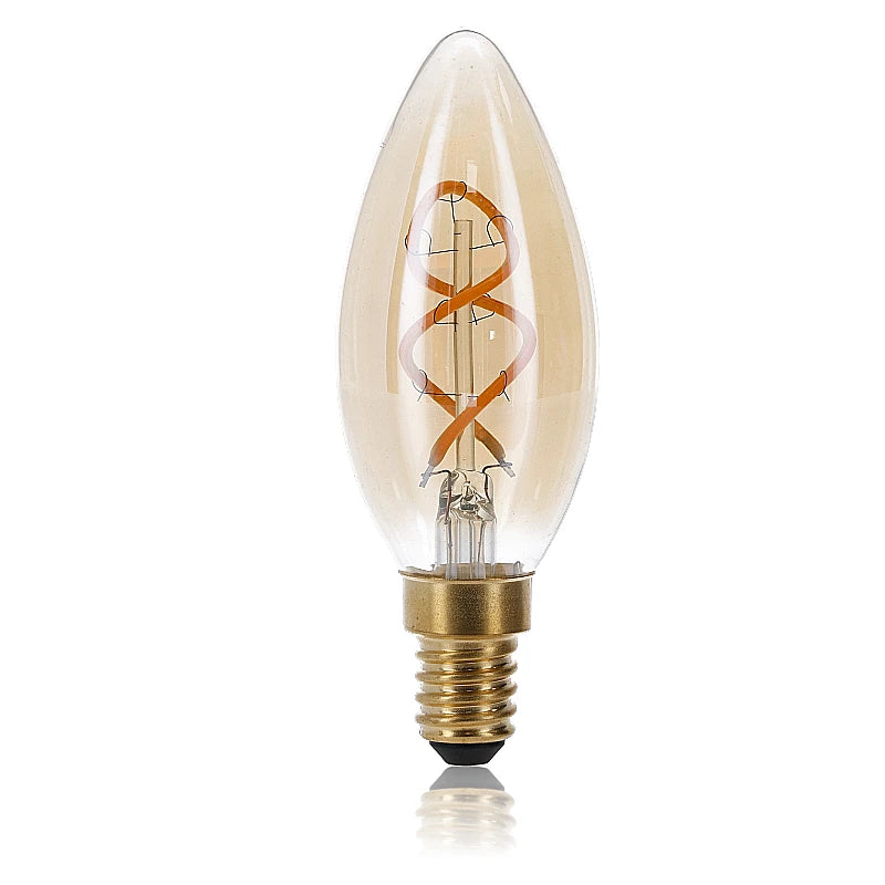 VerlichtWonen LED FILAMENT E14 KAARS DIMBAAR AMBER 2W