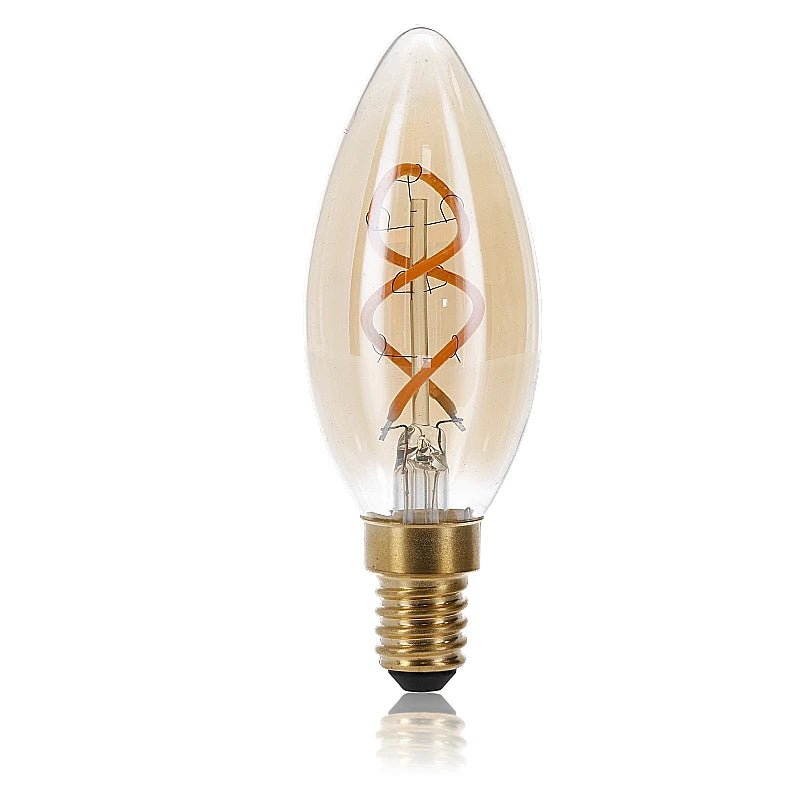VerlichtWonen LED FILAMENT E14 KAARS DIMBAAR AMBER 2W - VerlichtWonen