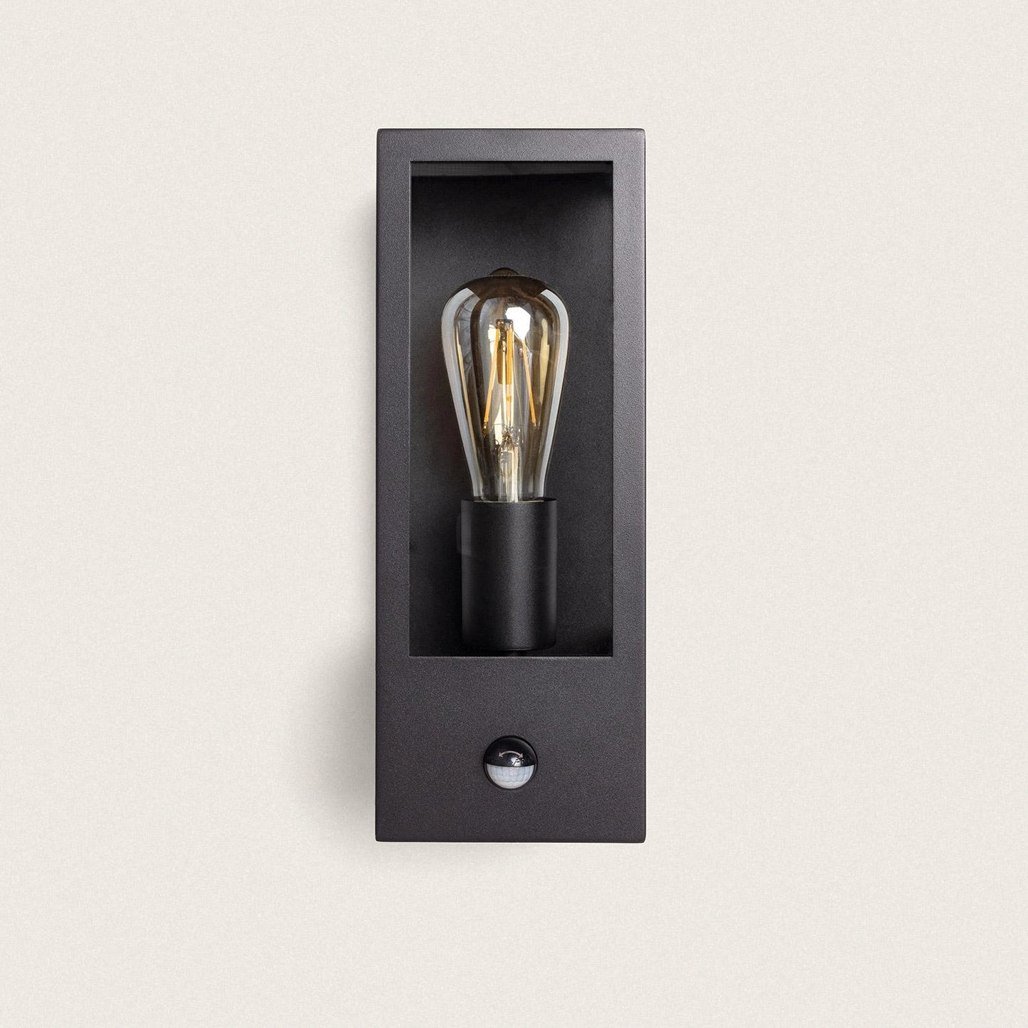 VerlichtWonen Wandlamp Outdoor Roestvrij Staal en Glas met Bewegingssensor Grimaud