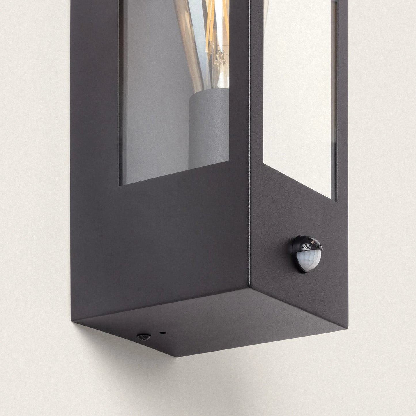 VerlichtWonen Wandlamp Outdoor Roestvrij Staal en Glas met Bewegingssensor Grimaud