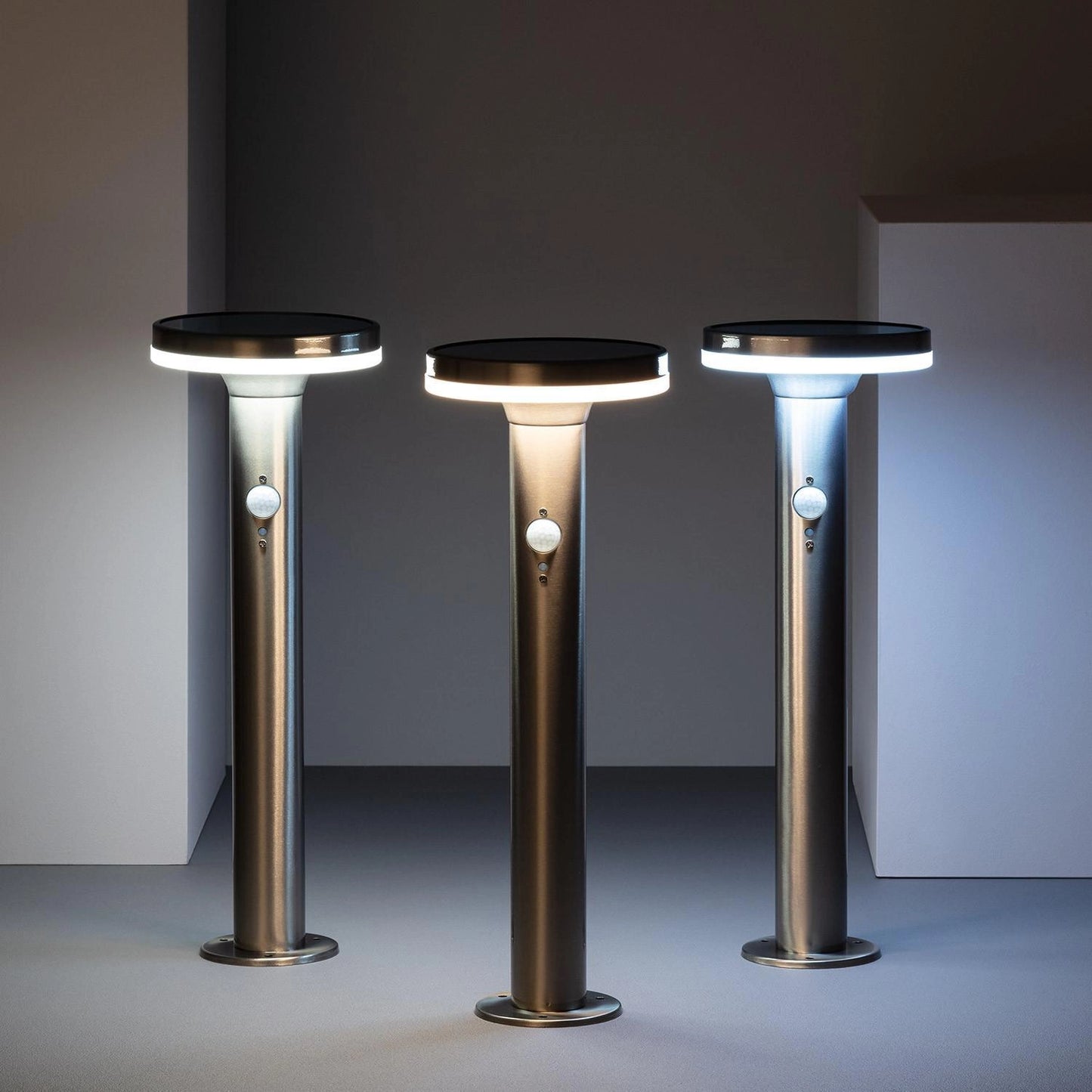 VerlichtWonen Solar Outdoor LED 6W 45cm met Bewegingsdetector Fréjus RVS - VerlichtWonen