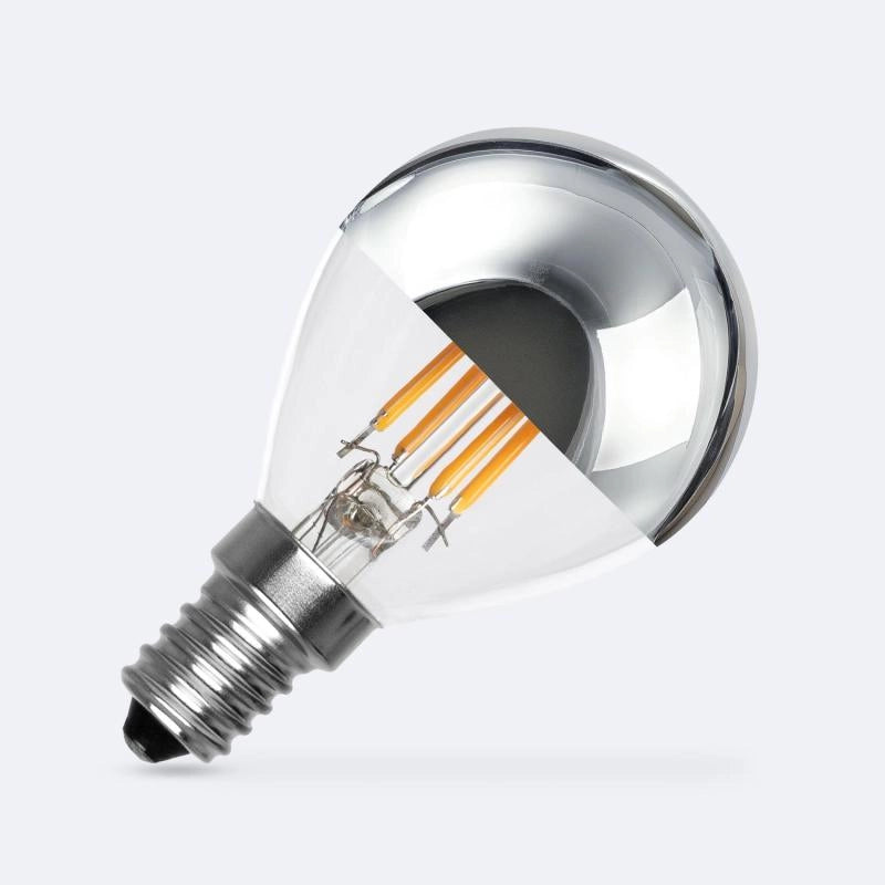 VerlichtWonen LED Lamp Filament E14 4W 400 lm G45 Chroom Reflect – Stijlvol en functioneel licht