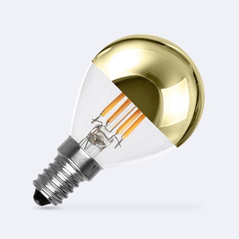 VerlichtWonen LED Lamp Filament E14 4W 400 lm G45 Gold Reflect – Warmte en uitstraling in één lamp - VerlichtWonen