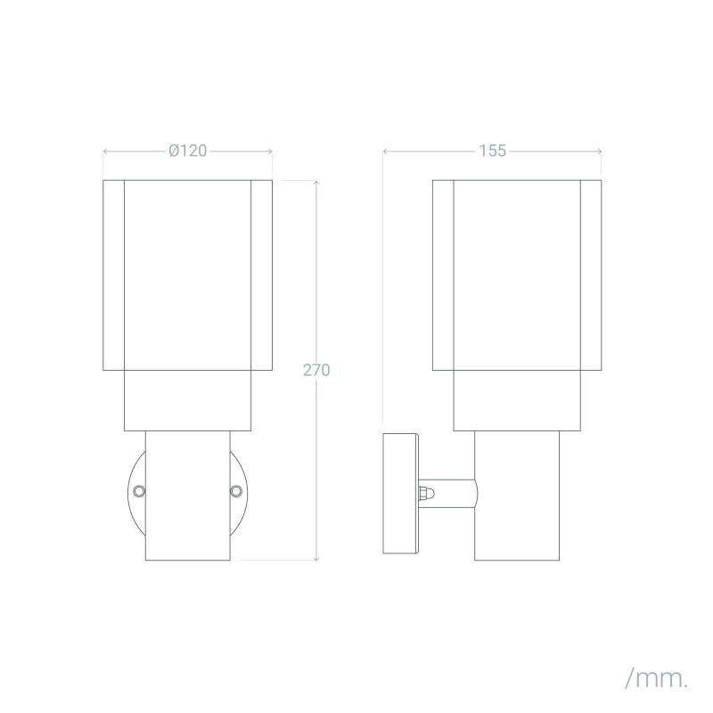VerlichtWonenn Wandlamp Outdoor RVS Martijn