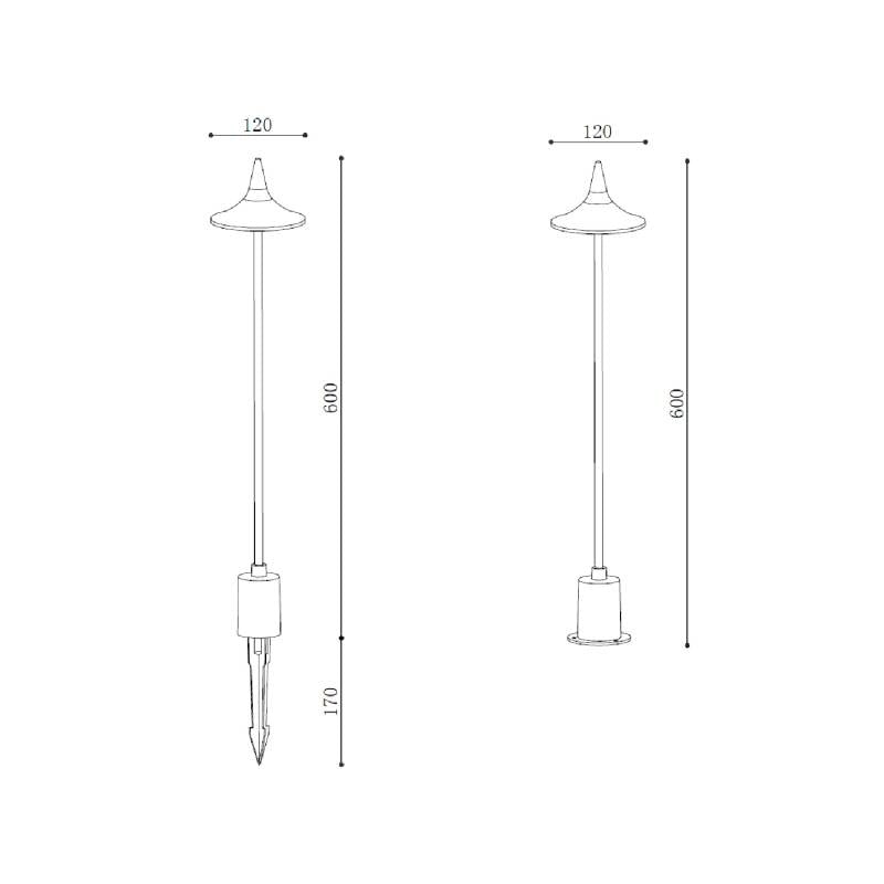 VerlichtWonen Outdoor LED 6W 60cm met Spike Baratier - VerlichtWonen