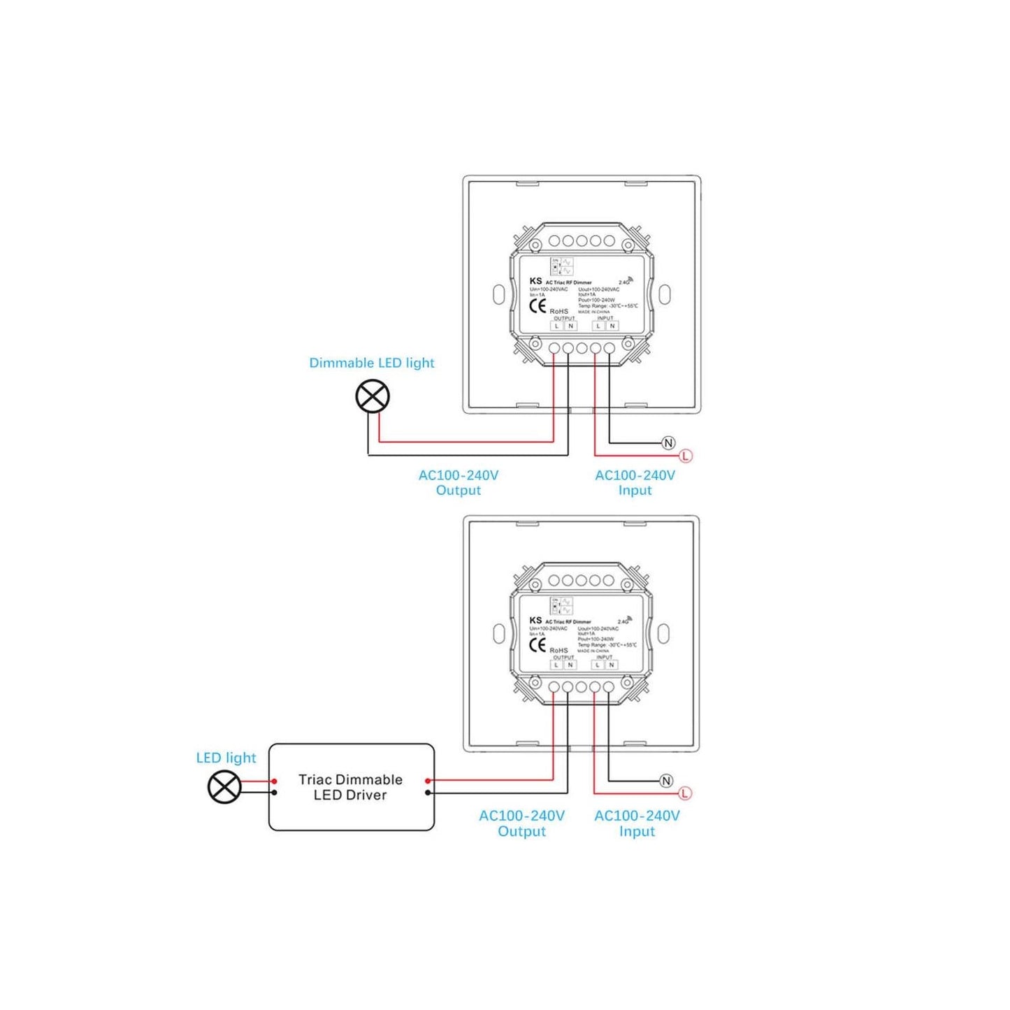 VerlichtWonen Dimmer Triac RF compatibel met RF - afstandsbediening - VerlichtWonen