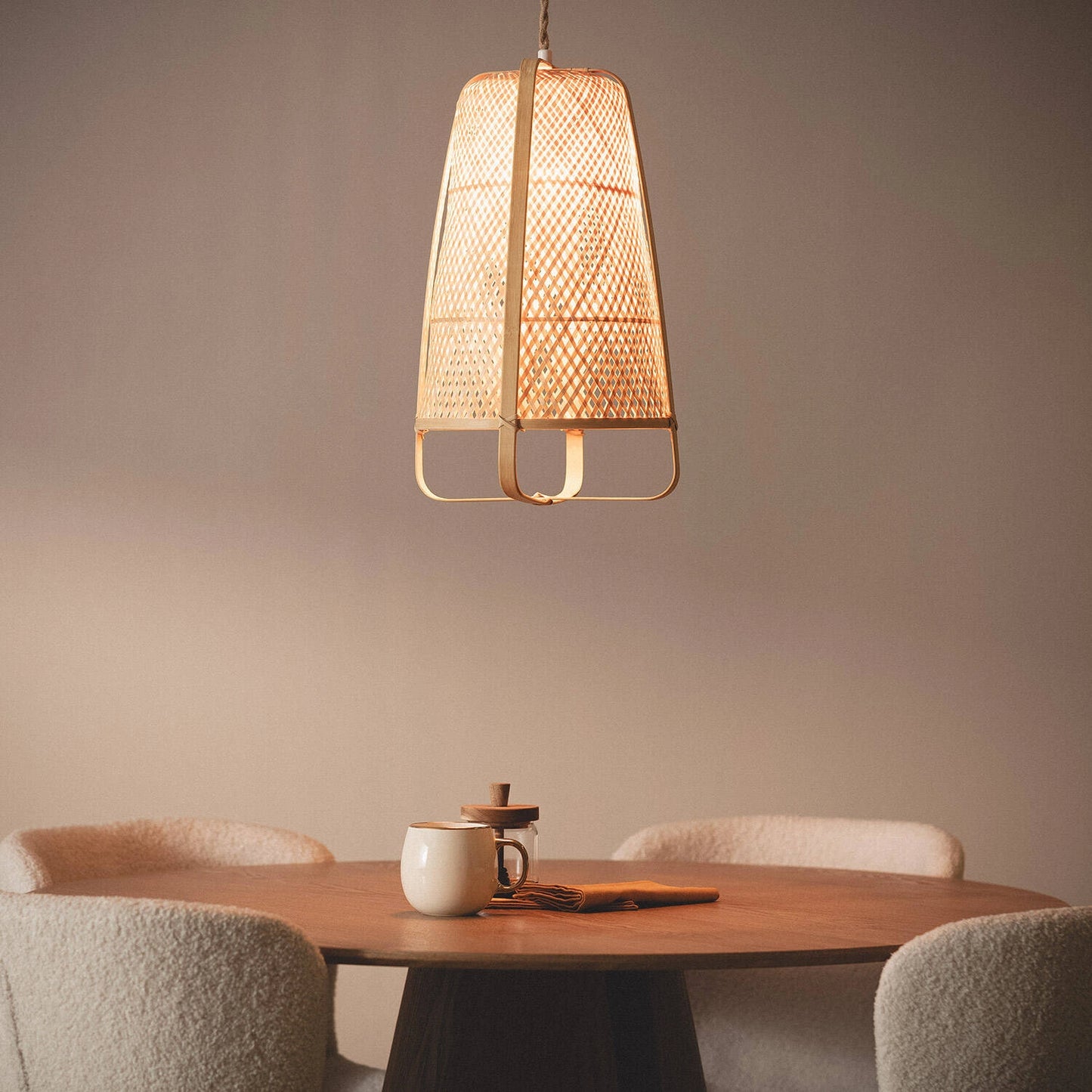 VerlichtWonen Hanglamp van Bamboe Berdi - VerlichtWonen