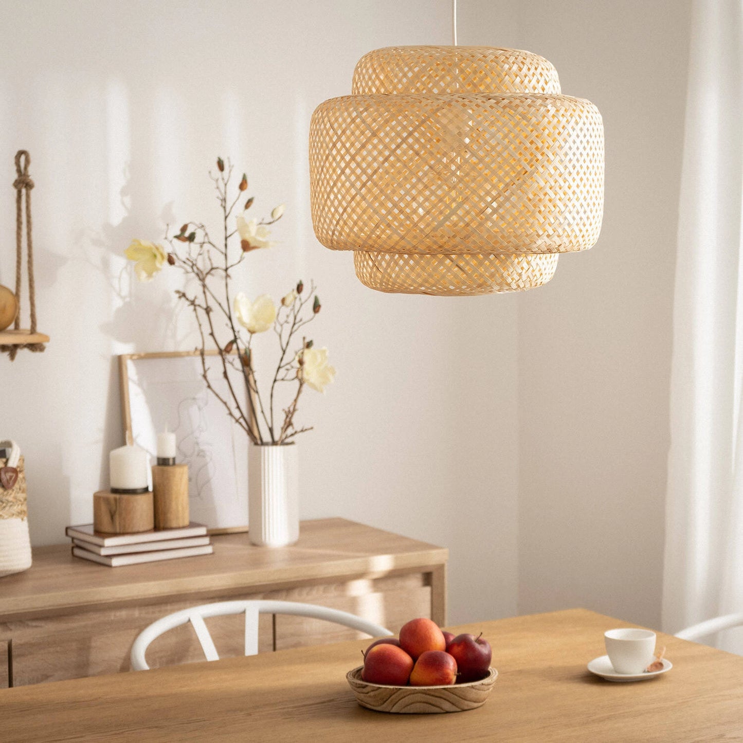 VerlichtWonen Hanglamp van Bamboe Nigel - VerlichtWonen