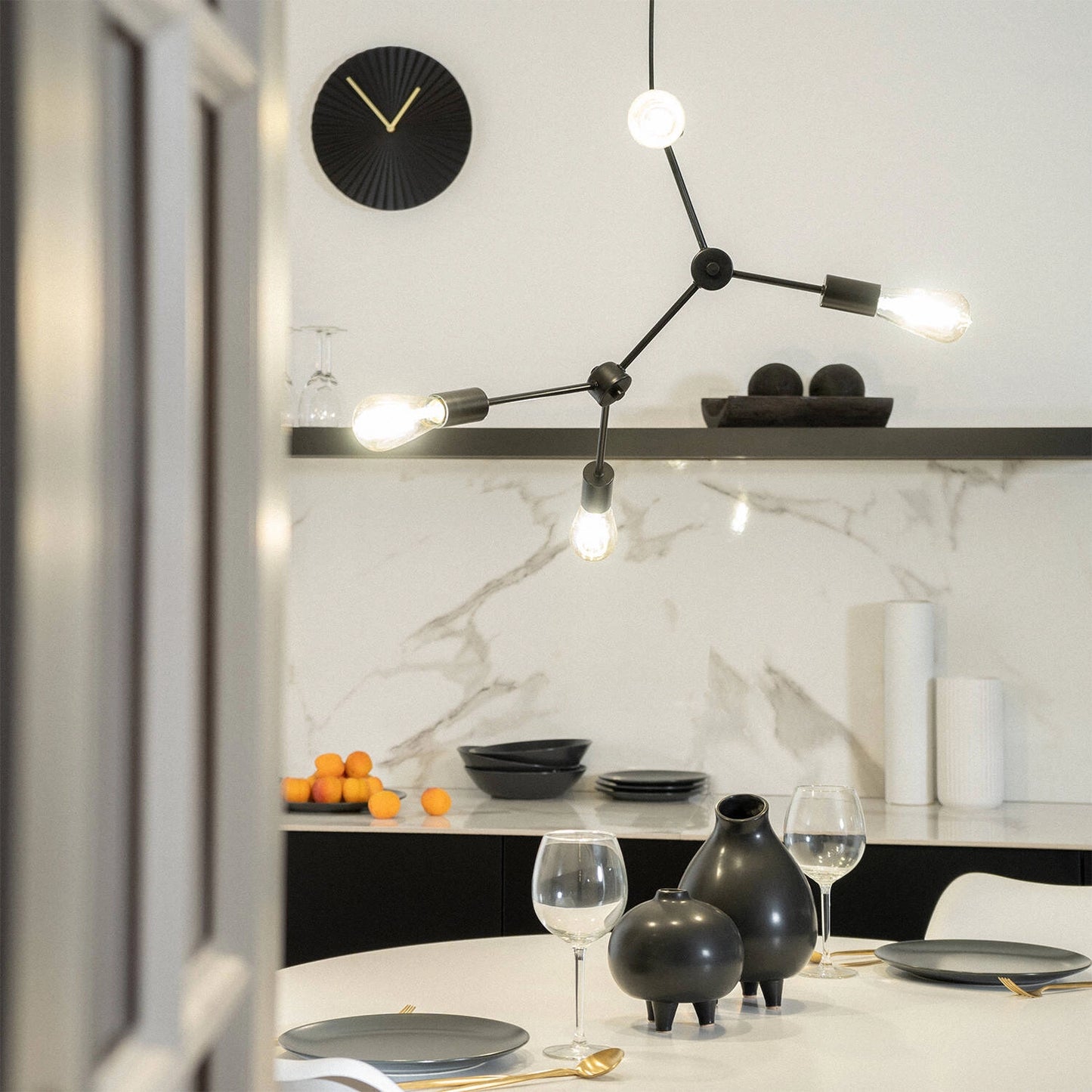 VerlichtWonen Hanglamp Metaal Molecuul