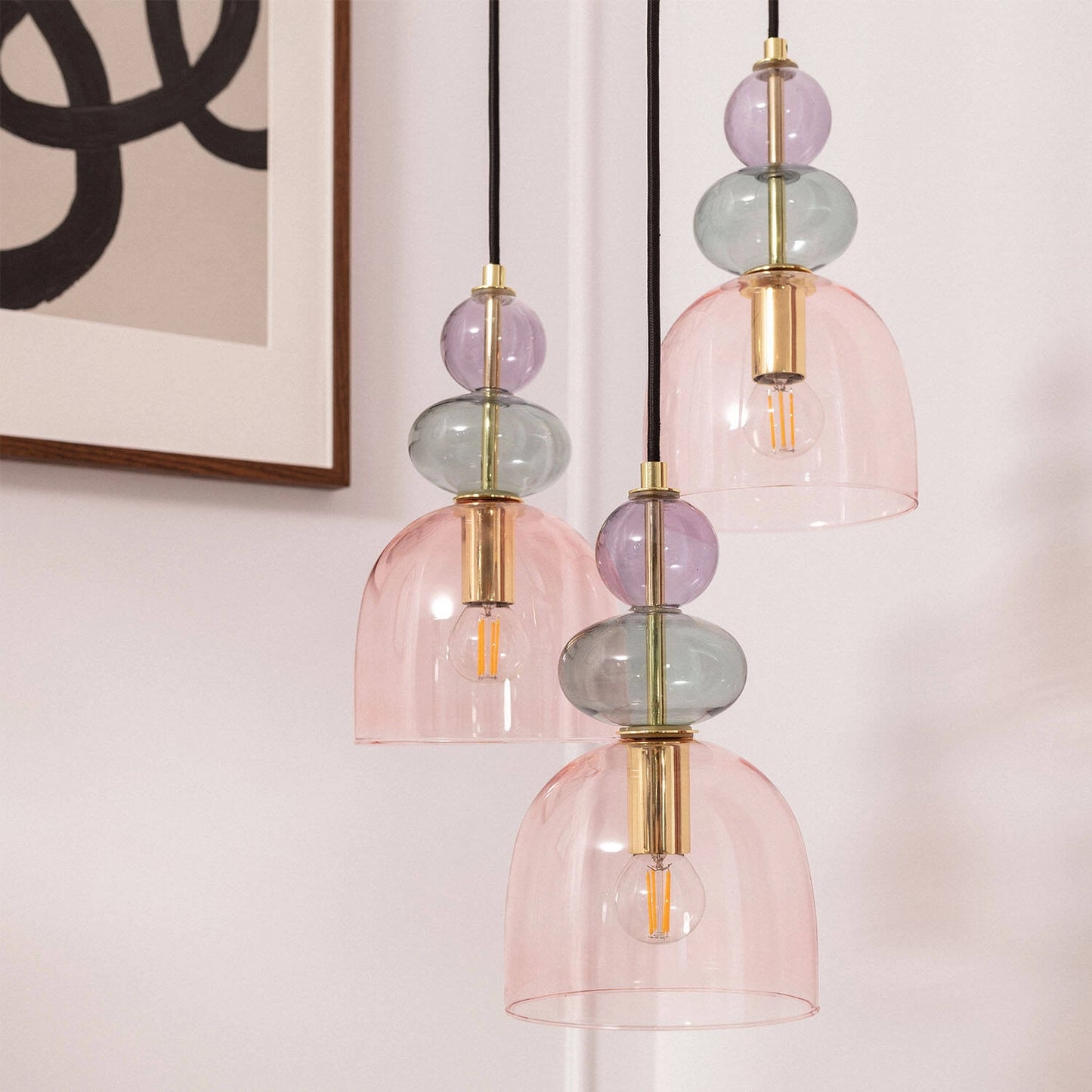 VerlichtWonen Hanglamp Metaal en Glas Baudoin 3