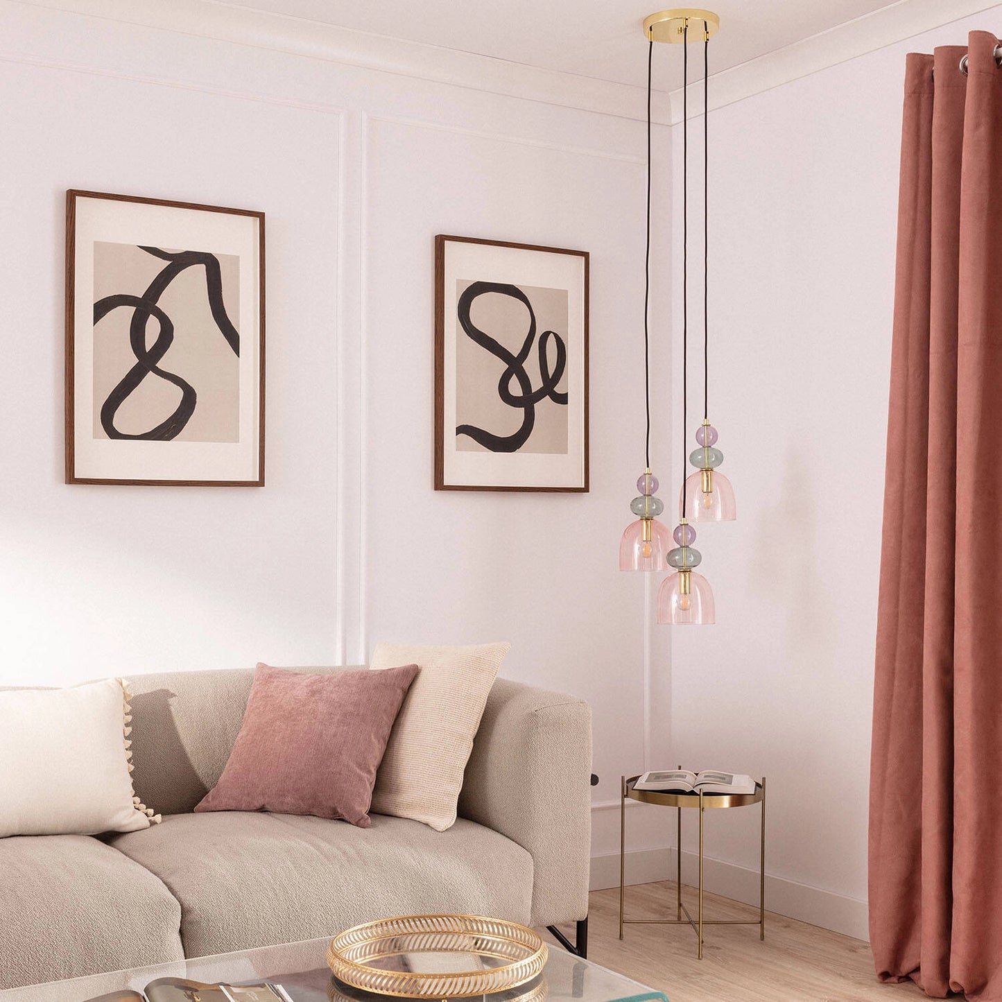 VerlichtWonen Hanglamp Metaal en Glas Baudoin 3