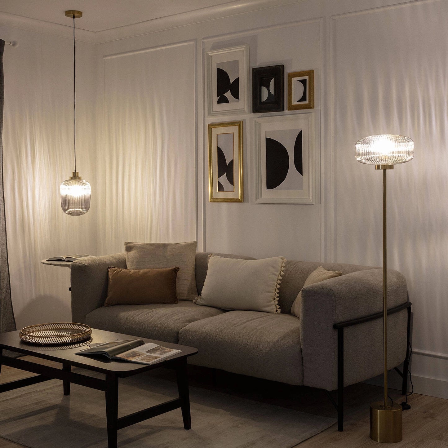 VerlichtWonen Hanglamp Metaal en Glas Windy