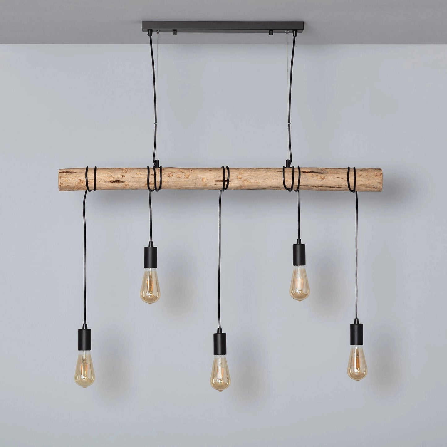 VerlichtWonen Hanglamp Hout en Metaal Yaris