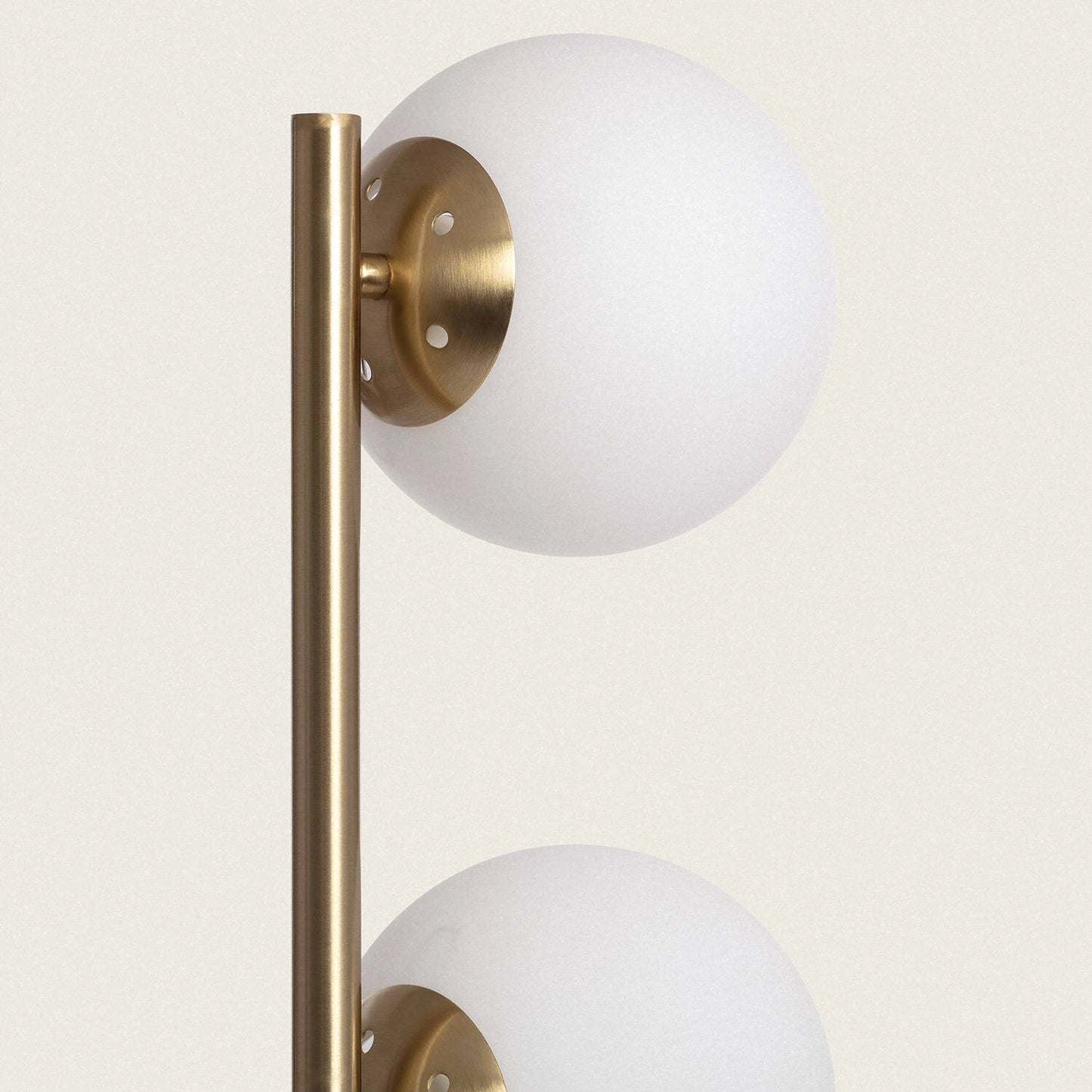 VerlichtWonen Staande Lamp Goudlokje van Metaal en Glas Moon Goud Spots