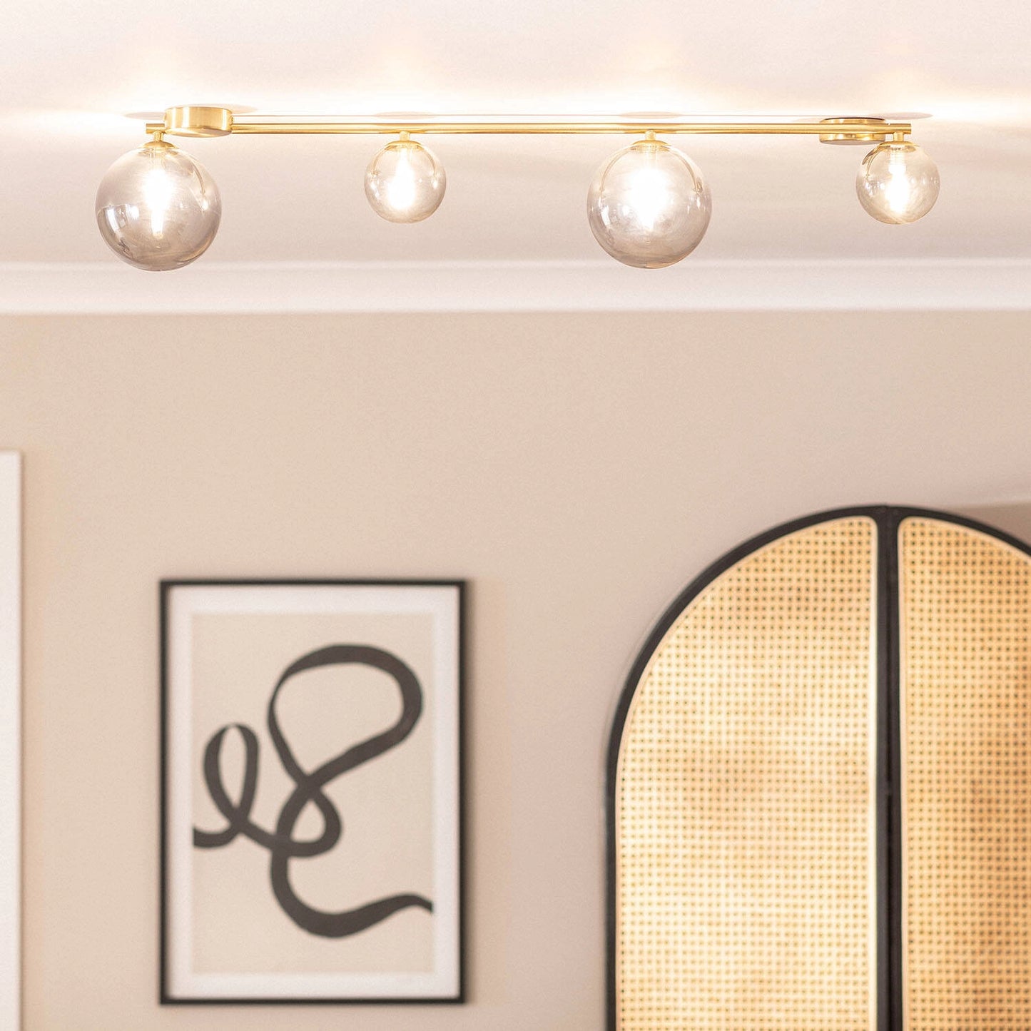 VerlichtWonen Hanglamp Metaal en Glas Moonlight met 4 Spots