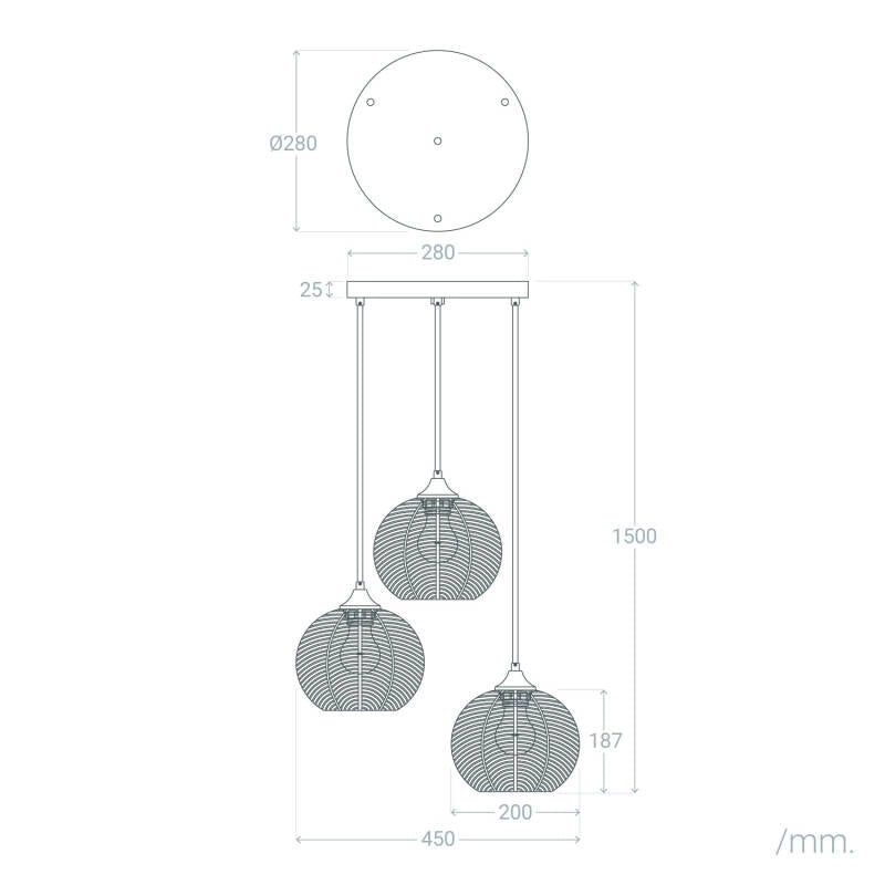 VerlichtWonen Hanglamp Glas Triniti - VerlichtWonen