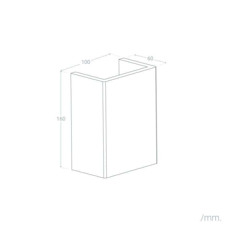 VerlichtWonen Wandlamp Gips Vierkant Dimph - VerlichtWonen