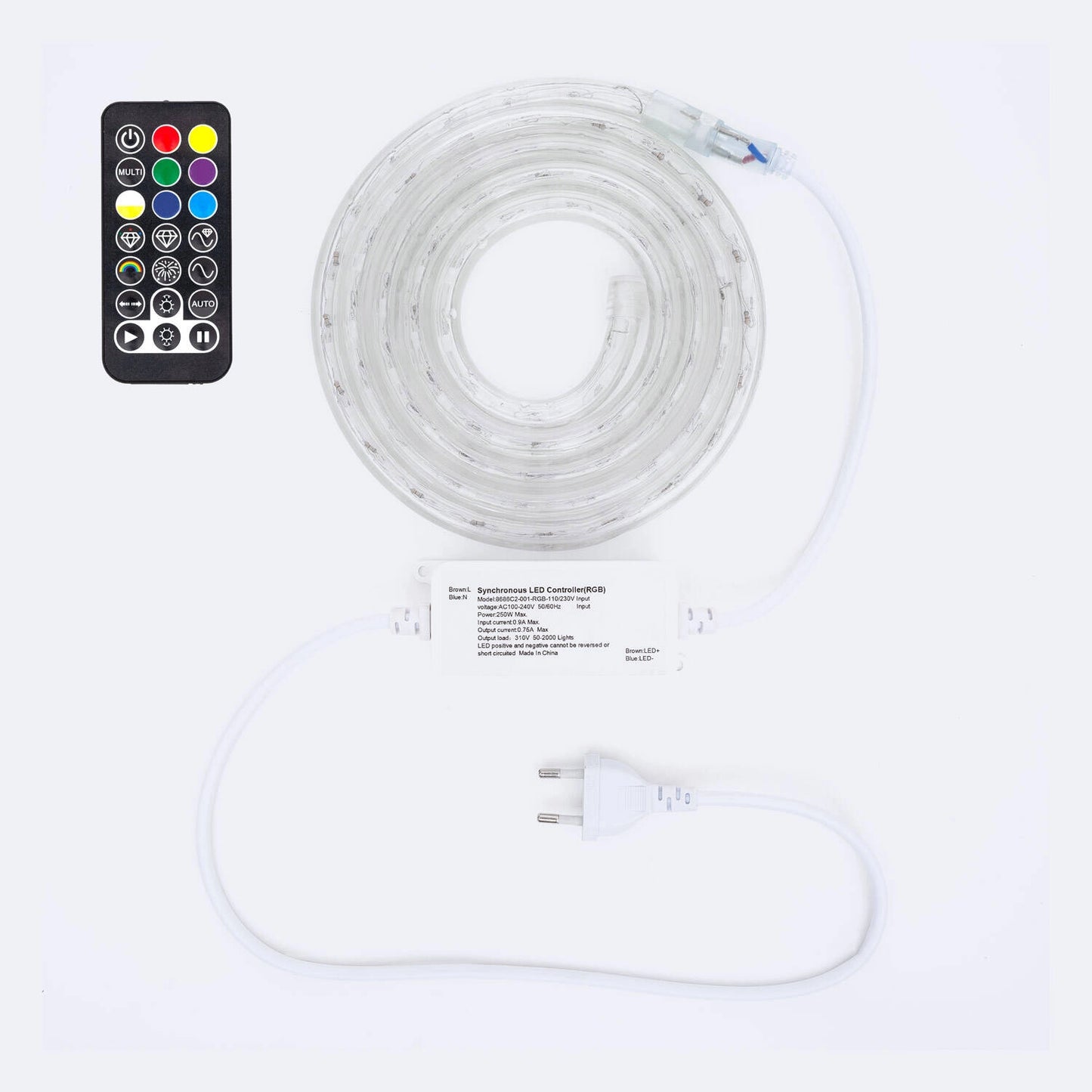 VerlichtWonen Lichtslang rond 220V AC 36 LED/m RGB IP65 - VerlichtWonen