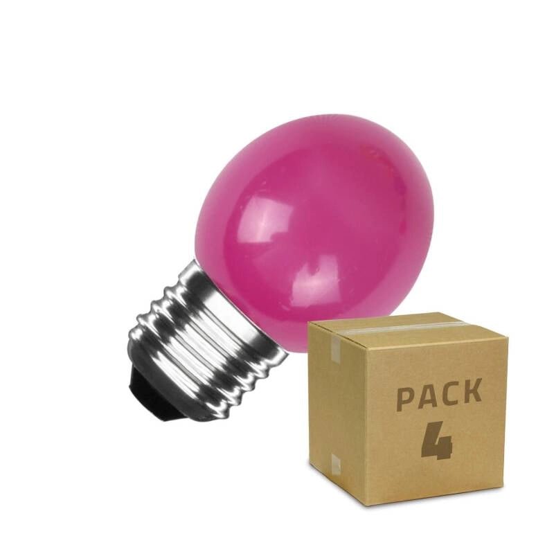 Pack 4St LED Lampen E27 3W 300 lm G45 Roze - VerlichtWonen