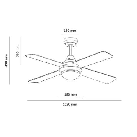 VerlichtWonen Stille plafondventilator Ligurië 132cm - VerlichtWonen