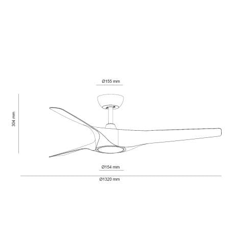 VerlichtWonen Stille Plafondventilator Piëmonte Zwart 132cm - VerlichtWonen
