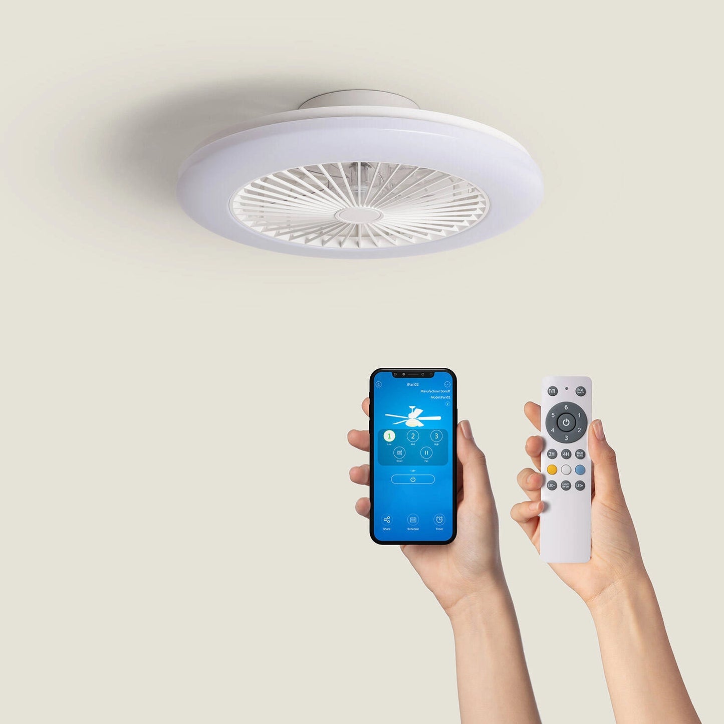 VerlichtWonen Plafondventilator LED Wit Bari - VerlichtWonen
