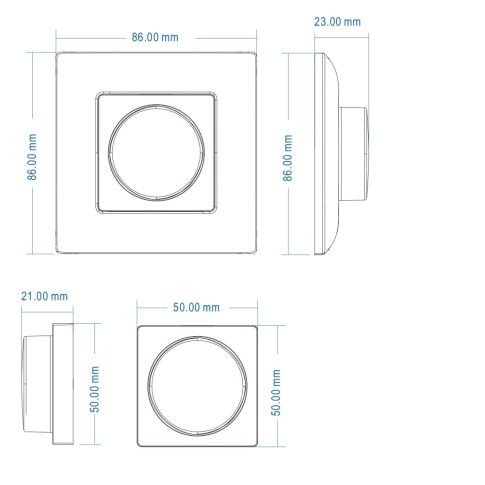 Dynamische witte 1 - zone draaiknop - afstandsbediening voor opbouwmontage met batterij - VerlichtWonen