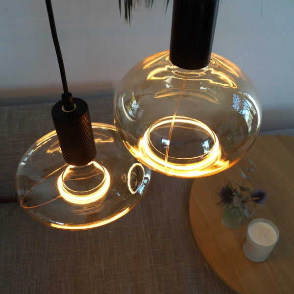 VerlichtWonen LED Floating UFO Ø220 smokey grijs | E27 | 4,5 W (19 W) | 185 lm | 1.900 K