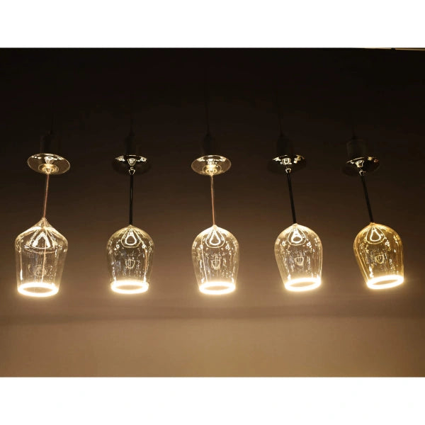 VerlichtWonen LED Floating rodewijnglas zwart smokey grijs | E27 | 5 W (42 W) | 500 lm | 2.200 K