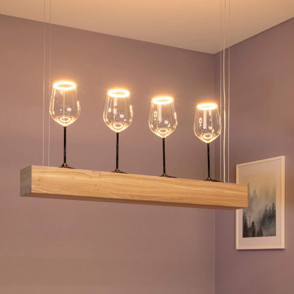 VerlichtWonen LED Floating rodewijnglas zwart helder | E27 | 5 W (42 W) | 500 lm | 2.200 K