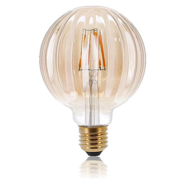 VerlichtWonen Amber  E27 Fitting LED FILAMENT E27 GLOBE M DIMBAAR AMBER 5W