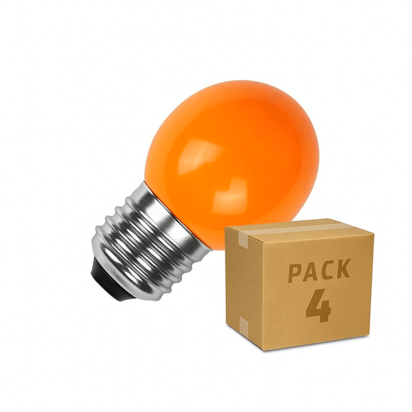 Pack 4st LED Lampen E27 3W 300 lm G45 Oranje - VerlichtWonen