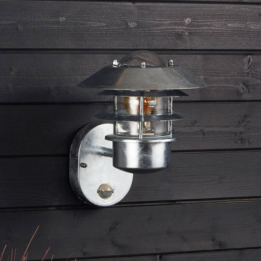 VerlichtWonen Wandlamp Outdoor Gegalvaniseerd met sensor - VerlichtWonen