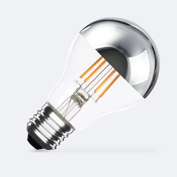 VerlichtWonen LED Lamp Filament E27 6W Dimbaar Chrome Reflect - VerlichtWonen