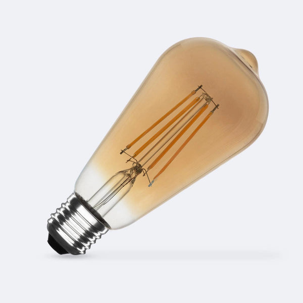 VerlichtWonen LED Lamp Filament E27 6W 600 lm ST64 Gold - VerlichtWonen