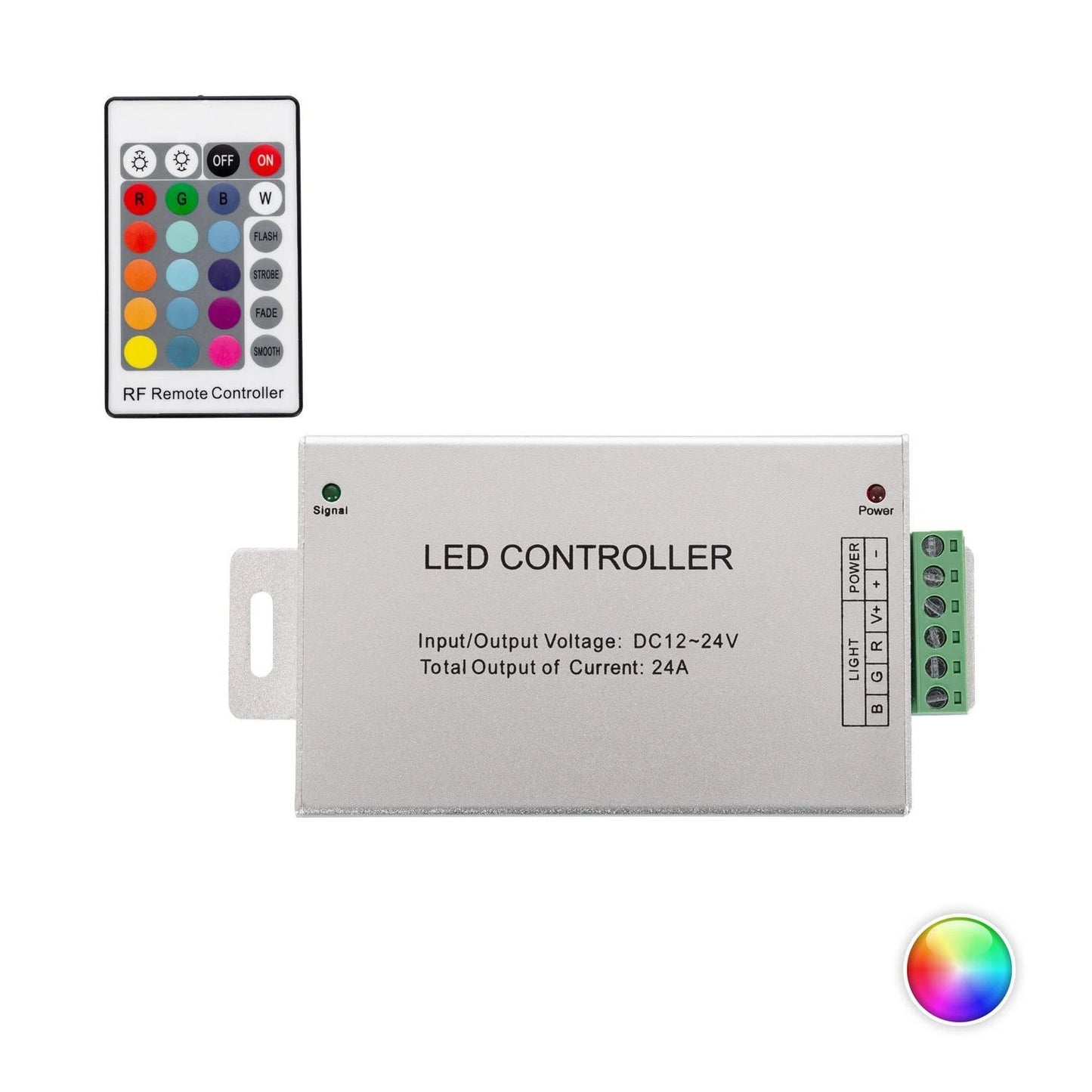 Controller Regelaar LED Strip RGB 12/24V DC met RF-Afstandsbediening
