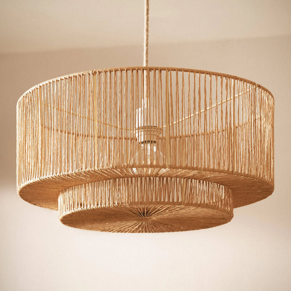 VerlichtWonen Hanglamp Dycency Gevlochten Papier - VerlichtWonen