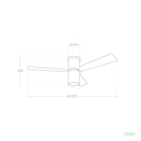 VerlichtWonen Plafondventilator Florence Grijs Omkeerbare Bladen 132cm - VerlichtWonen