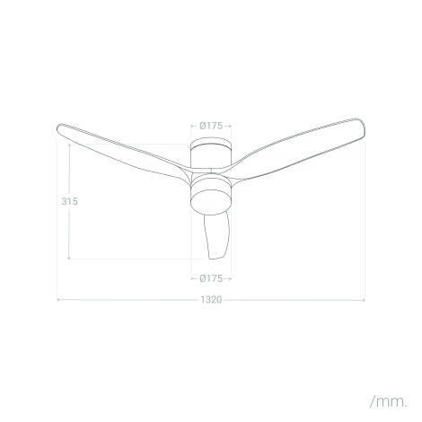 VerlichtWonen Stille plafondventilator Milaan 132cm. - VerlichtWonen
