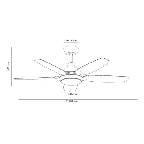 VerlichtWonen Stille Plafondventilator Adria - VerlichtWonen