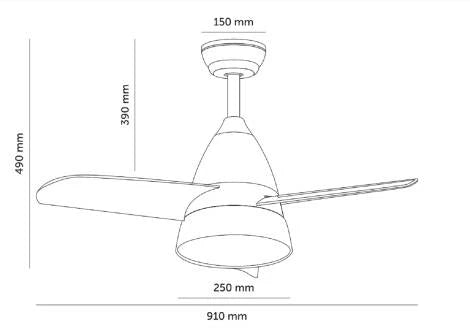 VerlichtWonen Stille Plafondventilator Industriëel Zambrone 91cm - VerlichtWonen