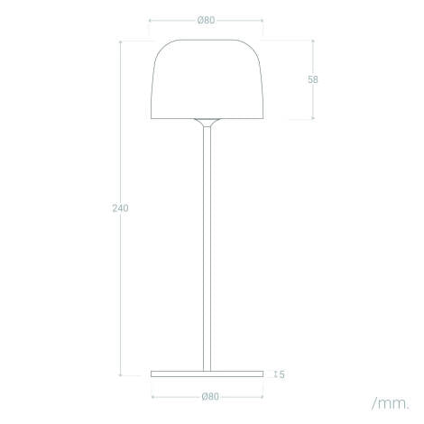 VerlichtWonen Tafellamp Outdoor Aluminium Oplaadbaar Fulda