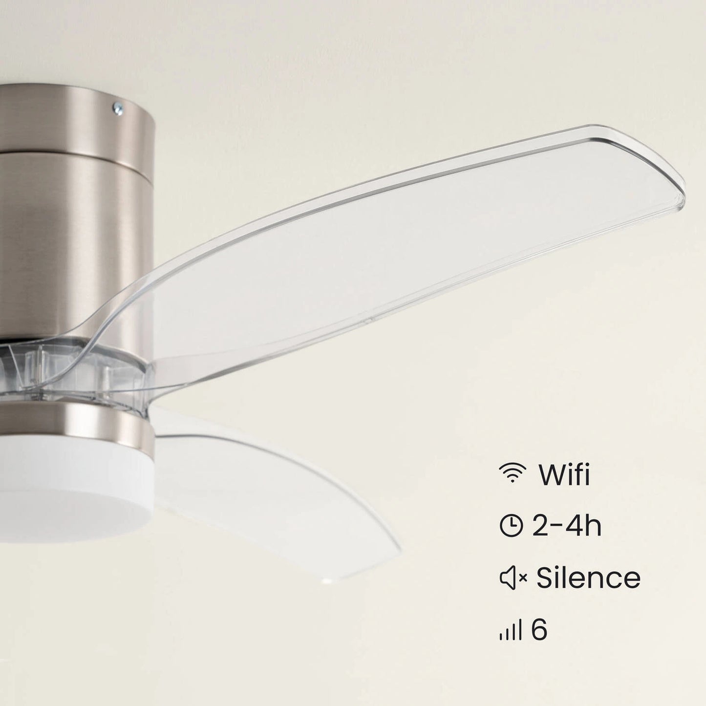 VerlichtWonen Stille plafondventilator Milaan 132cm. - VerlichtWonen