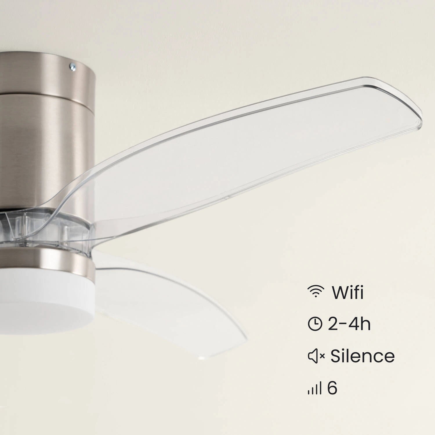 VerlichtWonen Stille plafondventilator Milaan 132cm. - VerlichtWonen